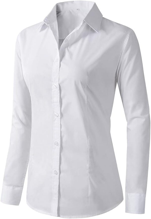 Beninos Women's Formal Work Wear White Simple Shirt