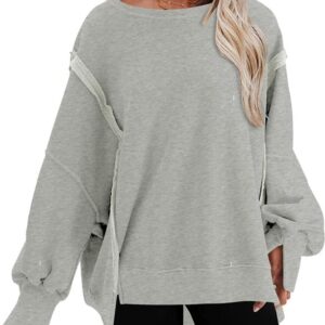 SHEWIN 2024 Sweatshirt for Women Crewneck Oversized Sweatshirt Loose Fit Casual