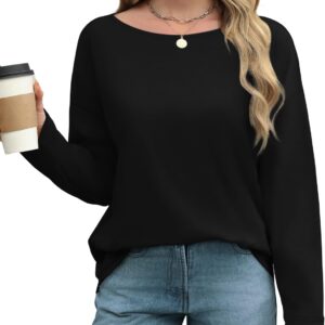 Jescakoo Sweatshirts for Women Fall Sweater Boat Neck Shirt for Womens Tunic Top 2024 Clothing S-2XL