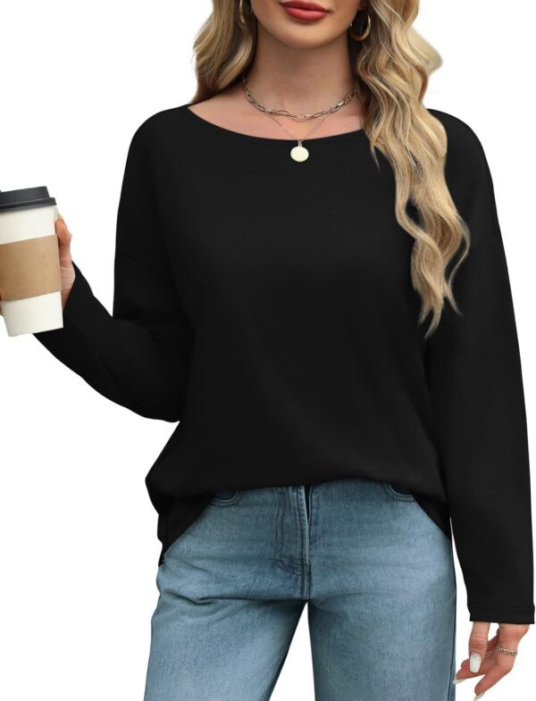 Jescakoo Sweatshirts for Women Fall Sweater Boat Neck Shirt for Womens Tunic Top 2024 Clothing S-2XL