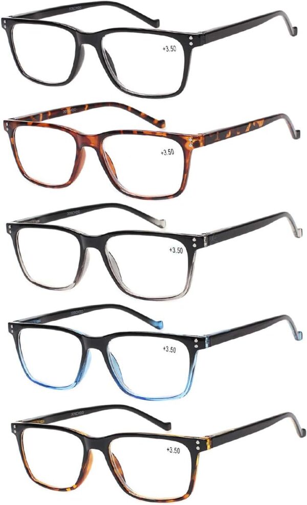 5 Pack Reading Glasses Men Women Spring Hinge Comfortable Glasses for Reading