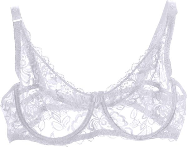 Sexy Lace Bras for Women Fully Transparent No Underwire Underwear Brassiere Comfort Soft Breathable Liftup Bralettes