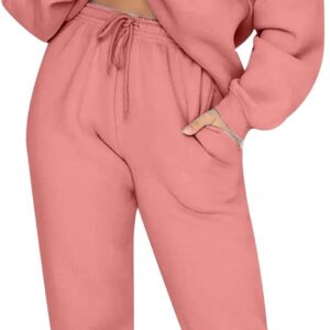 2 Pc Sweatsuit Set for Women Joggers Sweatpants Pullover Sweatshirt Track Suits Set Fall Chunky Fashion Loungewear