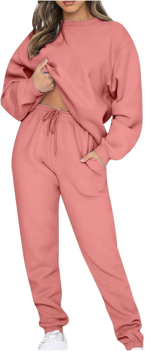 2 Pc Sweatsuit Set for Women Joggers Sweatpants Pullover Sweatshirt Track Suits Set Fall Chunky Fashion Loungewear