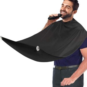 Beard Bib Apron for Men, Christmas Day Gift Beard Trimming Catcher Bib for Shaving & Hair Clippings, Waterproof Non-Stick Hair Catcher Grooming Cloth with 2 Suction Cups