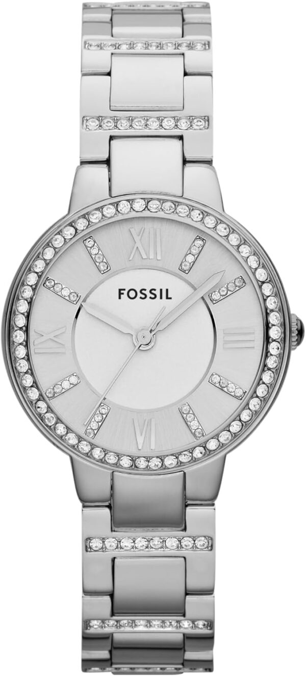 Fossil Virginia Women's Watch with Crystal Accents and Self-Adjustable Stainless Steel Bracelet Band