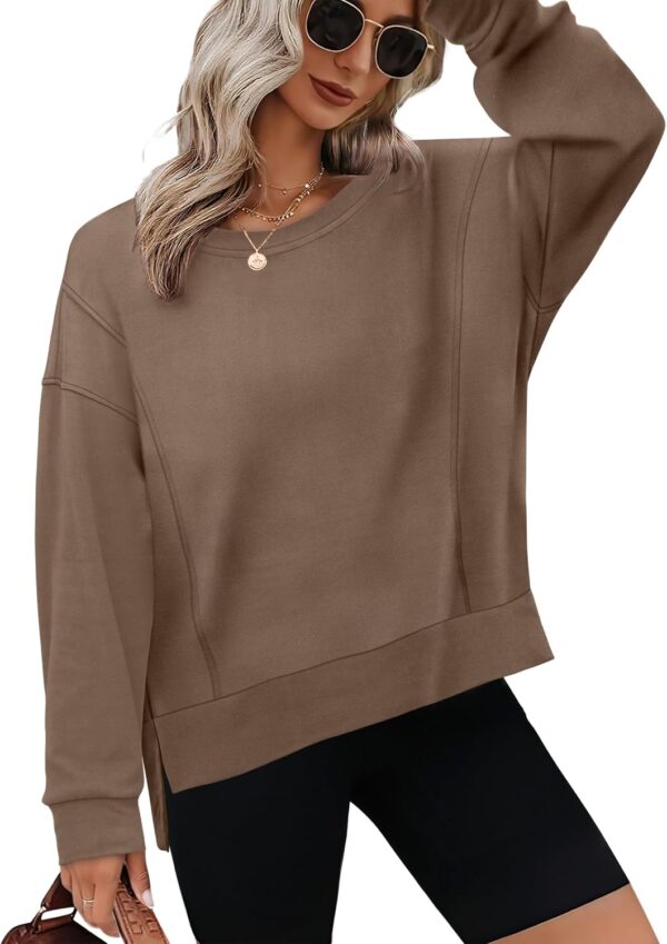 Jescakoo Sweatshirt for Women Crewneck Long Sleeve Top Trendy Workout Casual Fall Sweater 2024