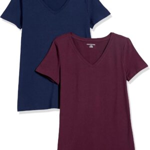 Amazon Essentials Women’s 2-Pack Classic-Fit Short-Sleeve V-Neck T-Shirt