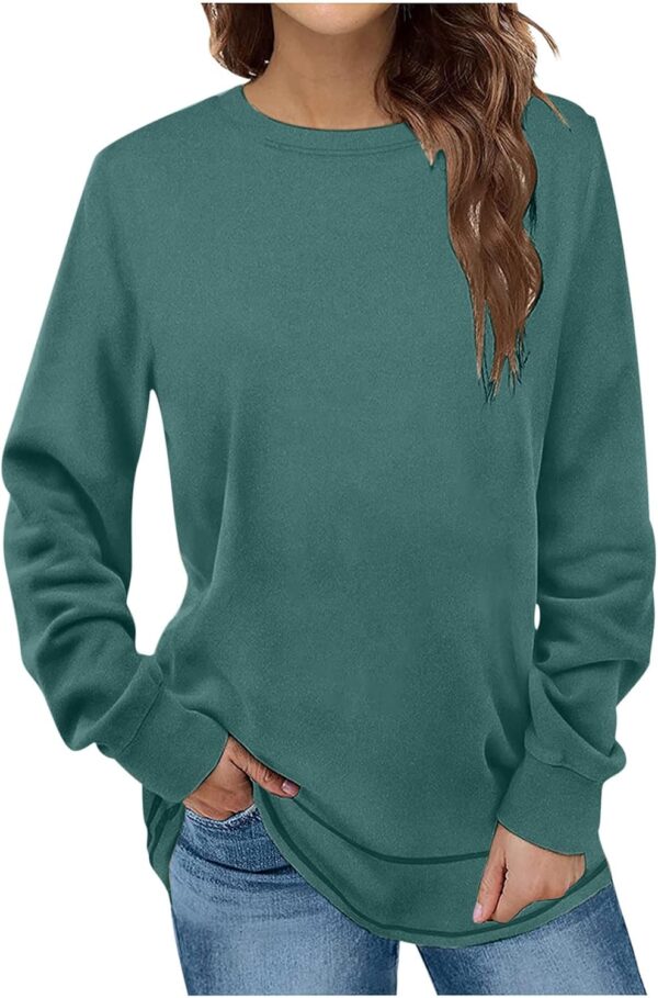 Women Sweatshirt Crewneck Fleece Oversized Solid Long Sleeve Sweatshirts Fall Pullover 2024 Fashion Trendy Clothes