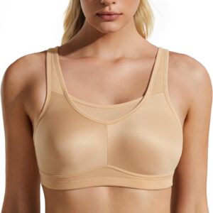 WingsLove High Impact Sports Bras for Women Seamless Full Coverage High Neck Woukout Bra