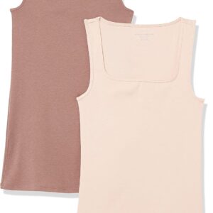 Amazon Essentials Womens 2-Pack Slim Fit Square Neck Tank