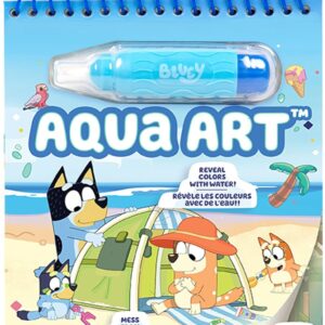 Horizon Group USA Bluey Aqua Art – Reusable Water Reveal Activity Pages With Water Pen for No-Mess Drawing and Coloring