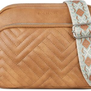 BOSTANTEN Crossbody Bags for Women Vegan Leather Purses Quilted Shoulder Handbags with Adjustable Shoulder Strap