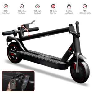 Folding Electric Scooter 350W Motor 18Miles Long Range Commuting E Scooter w/APP