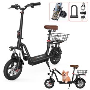 Adult Electric Scooter With Seat 500W 35KM Long Range Commuter Folding E-Scooter