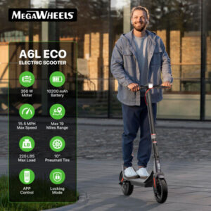 10.2AH Adult Electric Scooter 30KM Long Range Fast Speed 350W E-Scooter W/ APP