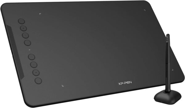 XPPen Deco 01 V2 Graphics Tablet 10x6.25 Inch Drawing Tablet 8192 Levels Pressure Battery-Free Pen with Tilt Function Android/Chromebook Supported Online Teaching Tablet Black