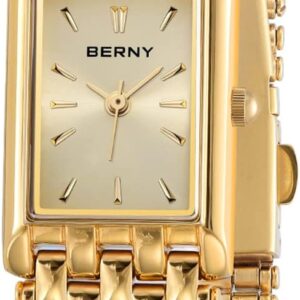 BERNY Gold Watches for Women Updated Ladies Quartz Wrist Watches Stainless Steel Band Womens Small Gold Watch Luxury Casual Fashion Bracelet Tools Included