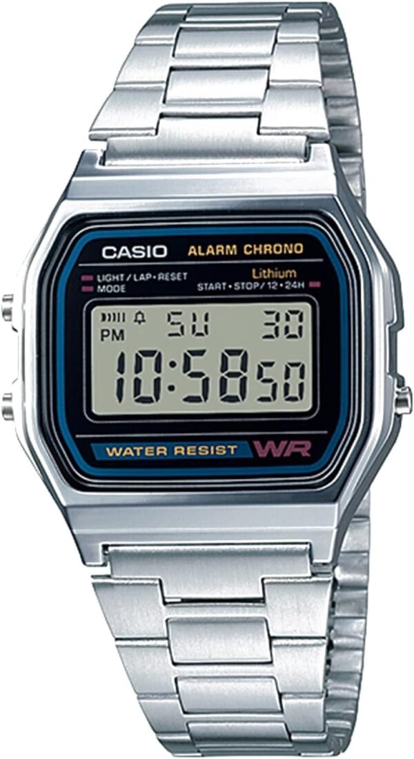 Casio Men's A158W-1 Classic Digital Stainless Steel Bracelet Watch