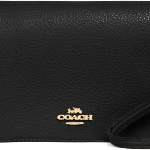 Coach Women’s Anna Foldover Crossbody Clutch (Black), Black