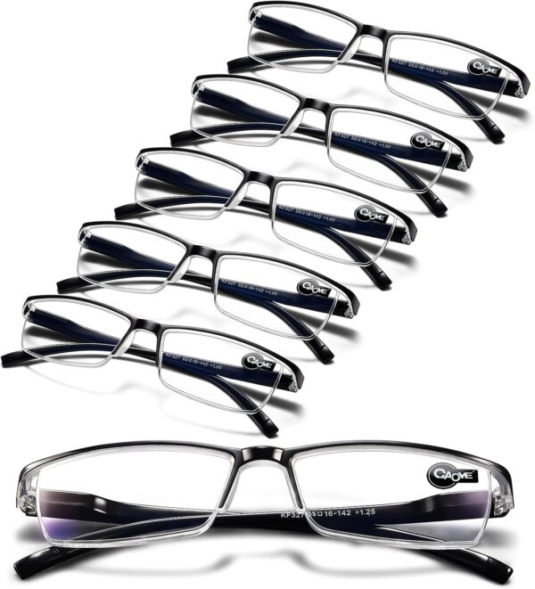 Gaoye 6 Pack Reading Glasses Men, Blue Light Blocking Readers, Mens Prescription glasses