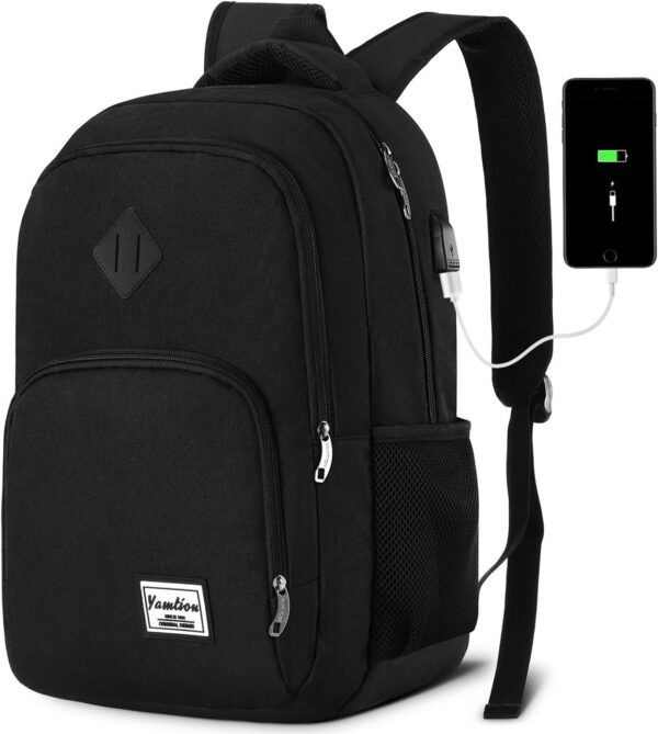 Backpack for Men and Women,School Backpack for Teenager,15.6 inch Laptop Bookbag with USB Charging port for Business Work College Travel