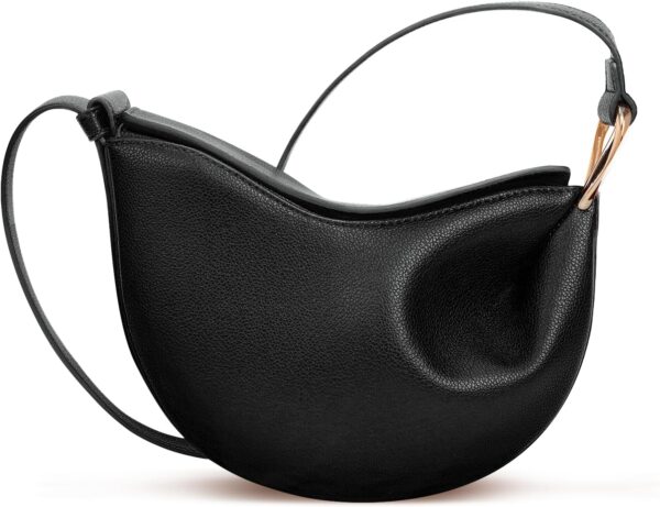 VOSTEVAS Crescent Bag for Women Leather Dumpling Bag Designer Shoulder Crossbody Bag Casual Handbag for Travel Working