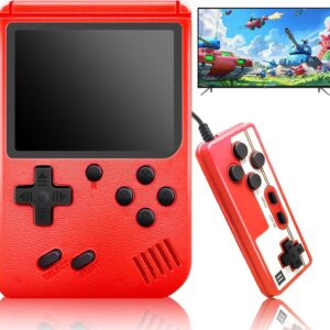 Retro Game Console, Portable Handheld Game Consoles, 3.0 Inch Screen 500 Classical FC Games, Support for Connecting TV & Two Players, Great Gifts for Kids (Red)