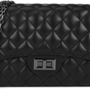 Gladdon Quilted Crossbody Bags for Women Leather Ladies Shoulder Purses with Chain Strap Stylish Clutch Purse