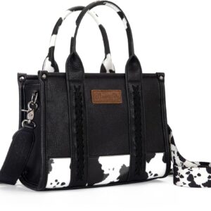 Wrangler Tote Bag for Women Western Cow Print Purse Designer Top Handle Handbags