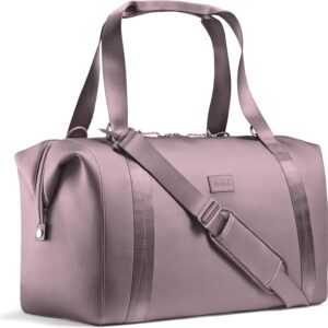 Fit & Fresh Premium Neoprene Weekender Bag, Travel Bag with Trolley Sleeve, Large Overnight Bag, Carry on Bag, Duffel Bags, Elderberry