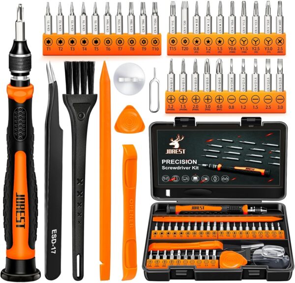 JOREST 38Pcs Small Precision Screwdriver Set with Torx T5, T6, Y00, Mini Repair Tool Kit for Macbook, Computer, Laptop, iPhone, PS4 PS5, Xbox, Switch, Eyeglasses, Watch, Ring Doorbell, Electronic, etc