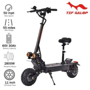 55 Miles Rang Adult Electric Scooter Dual Motor 5600W E Scooter 50 mph 60V30AH