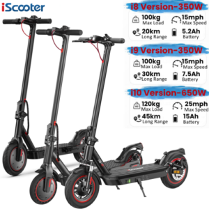 iScooter 350W/650W Electric Scooter Long Range Foldable Adult E-Scooter Commuter