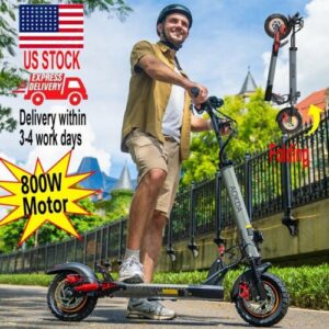 800W Electric Scooter Up to Speed 28Mph 48V 10in Folding Commuter E-Scooter US