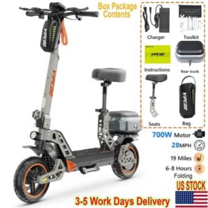 ADULT ELECTRIC SCOOTER FOLDING E-SCOOTER LONG RANGE URBAN COMMUTER 700W 28MPH US