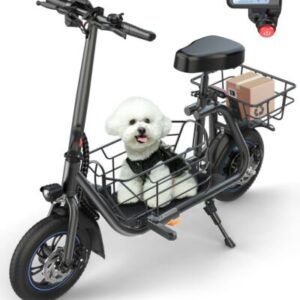 GYROOR 550W Electric Scooter with Seat for Pet and Adult, up to 20 Miles 18.6MPH