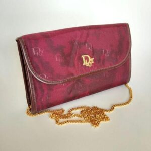 Vintage Christian Dior Chain Shoulder Bag Bordeaux