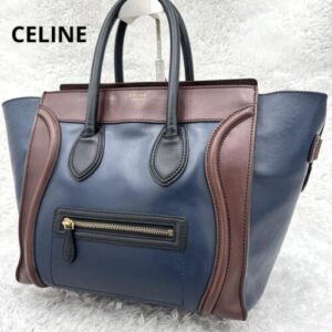 Celine Luggage Mini Shopper Leather Tote Bag Handbag Women’s From Japan i7610