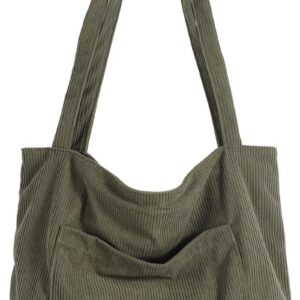 Women Corduroy Tote Bag, WantGor Large Shoulder Hobo Bags Casual Handbags Big Capacity Shopping Work Bag