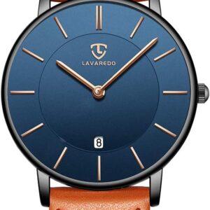 Watch, Mens Watch, Minimalist Fashion Simple Wrist Watch Analog Date with Leather Strap