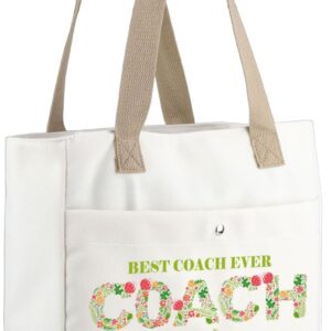 MBMSO Coach Tote Bag Best Coach Ever Beach Bag Thank You Gifts for Coach Sports Team Tote Coach Birthday Gift Definition Tote