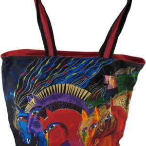 Laurel Burch Shoulder Tote Zipper Top, 19-Inch by 7-Inch by 15-Inch, Wild Horses of Fire