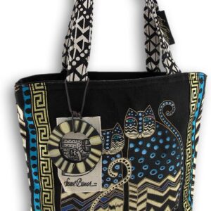 Laurel Burch Women’s Cat Medium Tote Zipper Top 9″X9″X3″-Spotted, Blk, 8.5 x 8.25 x 2.75 inches