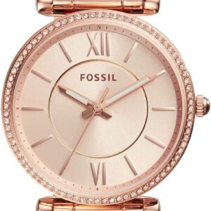 Fossil Carlie Three-Hand Rose Goldtone Stainless Steel Watch