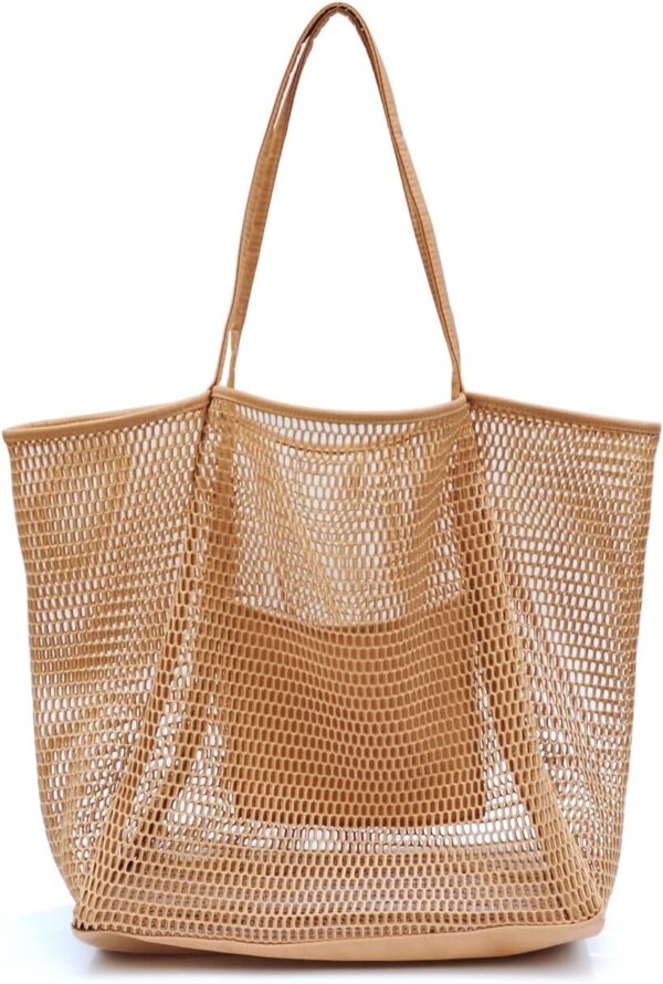 HOXIS Mesh Beach Tote Womens Shoulder Handbag