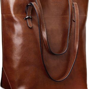 S-ZONE Vintage Genuine Leather Tote Shoulder Bag Handbag Big Large Capacity Upgraded 2.0