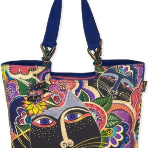 Laurel Burch Shoulder Tote, 21 by 5 by 15-Inch, Carlotta’s Cats