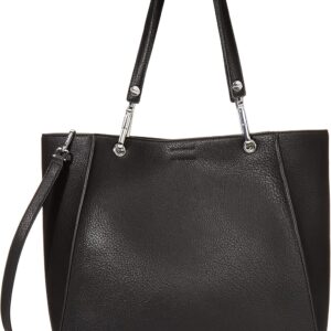 Calvin Klein Women’s Reyna North/South Tote, Black/Silver, One Size