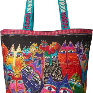 Laurel Burch Shoulder Tote Zipper Top 19, 1/2-Inch by 6, 3/4-Inch by 15-Inch, Fantasticats